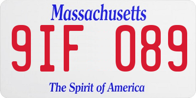 MA license plate 9IF089