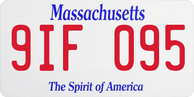 MA license plate 9IF095