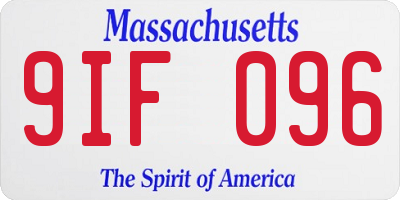 MA license plate 9IF096