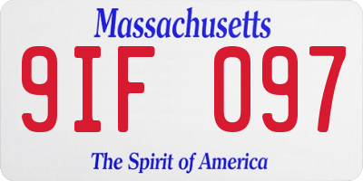 MA license plate 9IF097