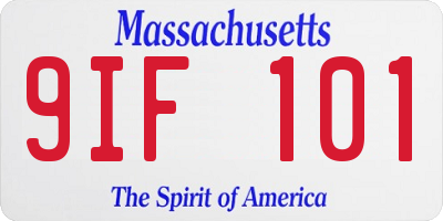 MA license plate 9IF101