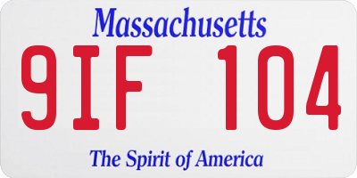 MA license plate 9IF104