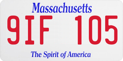 MA license plate 9IF105