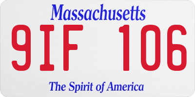 MA license plate 9IF106