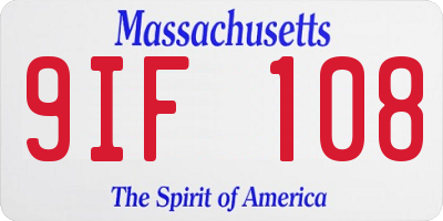 MA license plate 9IF108