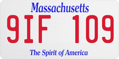 MA license plate 9IF109