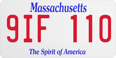 MA license plate 9IF110