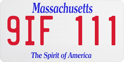 MA license plate 9IF111