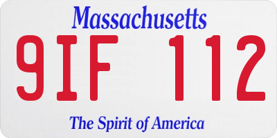 MA license plate 9IF112
