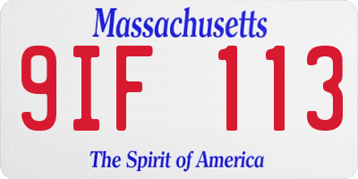 MA license plate 9IF113