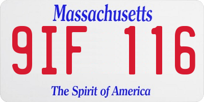 MA license plate 9IF116