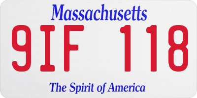 MA license plate 9IF118