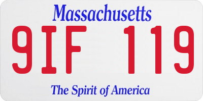 MA license plate 9IF119