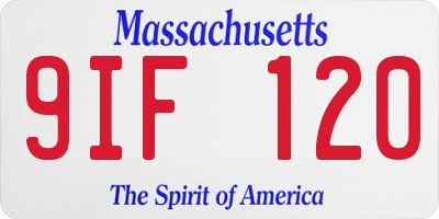 MA license plate 9IF120