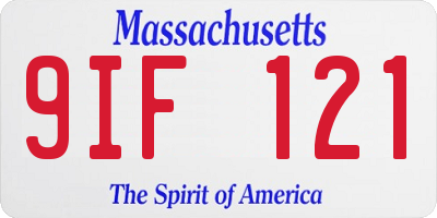 MA license plate 9IF121