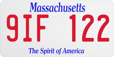 MA license plate 9IF122
