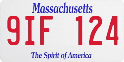MA license plate 9IF124