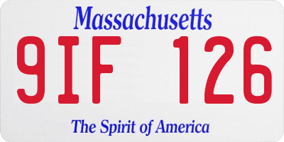 MA license plate 9IF126