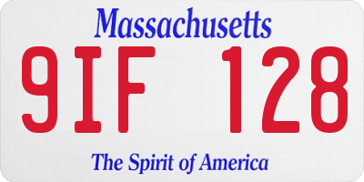 MA license plate 9IF128