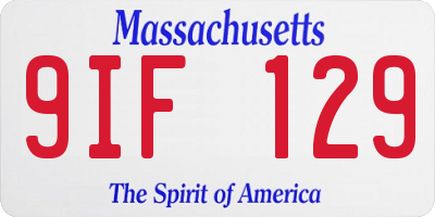 MA license plate 9IF129
