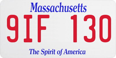 MA license plate 9IF130