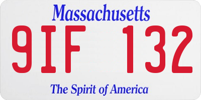 MA license plate 9IF132