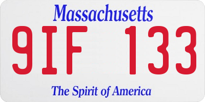 MA license plate 9IF133