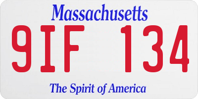 MA license plate 9IF134