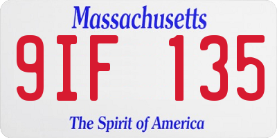 MA license plate 9IF135