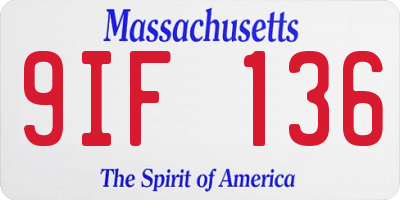 MA license plate 9IF136