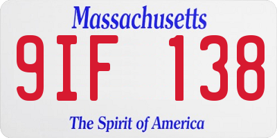 MA license plate 9IF138