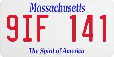 MA license plate 9IF141
