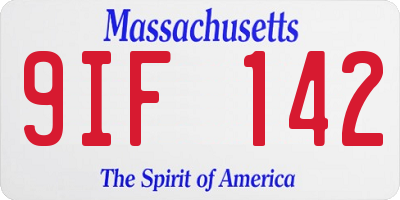 MA license plate 9IF142