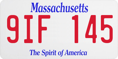 MA license plate 9IF145