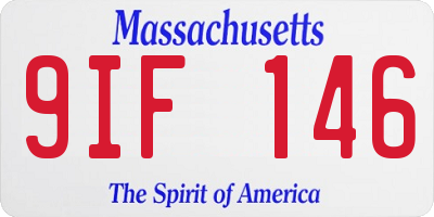 MA license plate 9IF146