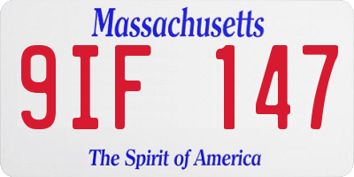 MA license plate 9IF147