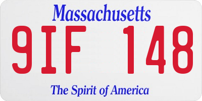MA license plate 9IF148