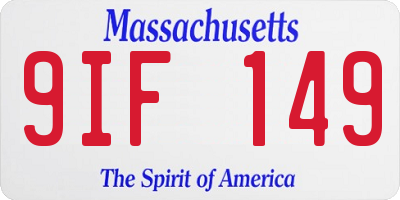 MA license plate 9IF149