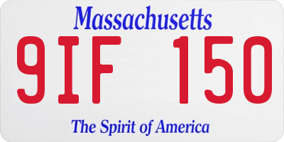 MA license plate 9IF150
