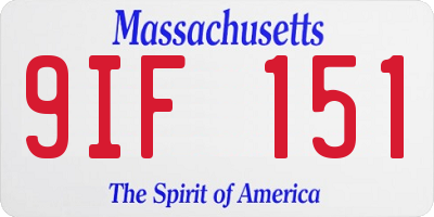 MA license plate 9IF151