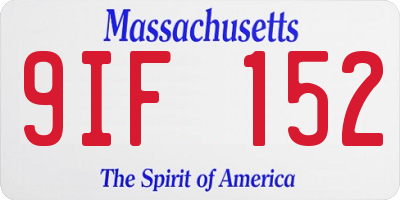 MA license plate 9IF152