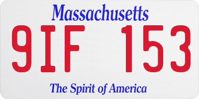 MA license plate 9IF153