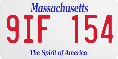MA license plate 9IF154