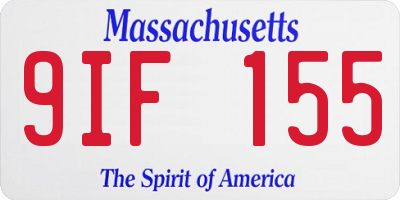 MA license plate 9IF155