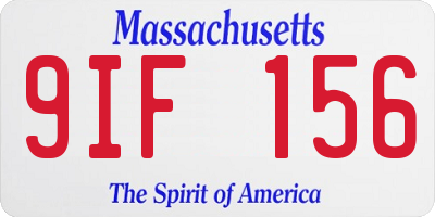 MA license plate 9IF156