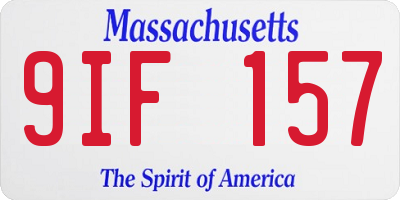 MA license plate 9IF157