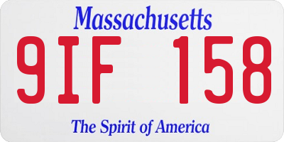 MA license plate 9IF158