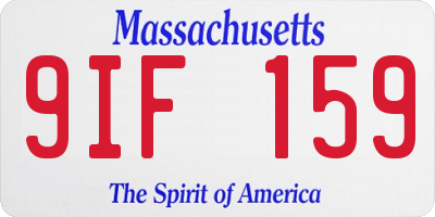 MA license plate 9IF159