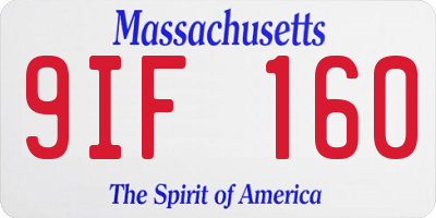 MA license plate 9IF160