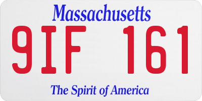 MA license plate 9IF161